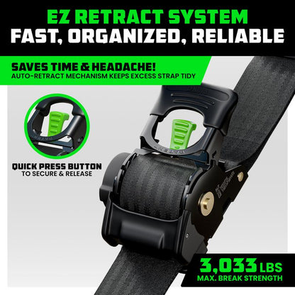 ✨1" x 10' Retractable Ratchet Straps