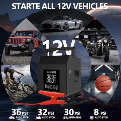 🔋Multi-Function PortableEmergency Car Jump Starter