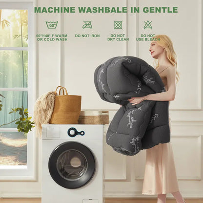 🌈 Bamboo Cooling Mattress Topper Back Pain Relieve