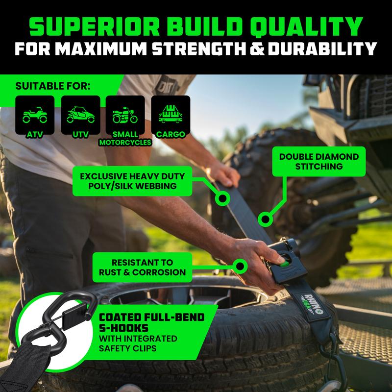 ✨1" x 10' Retractable Ratchet Straps