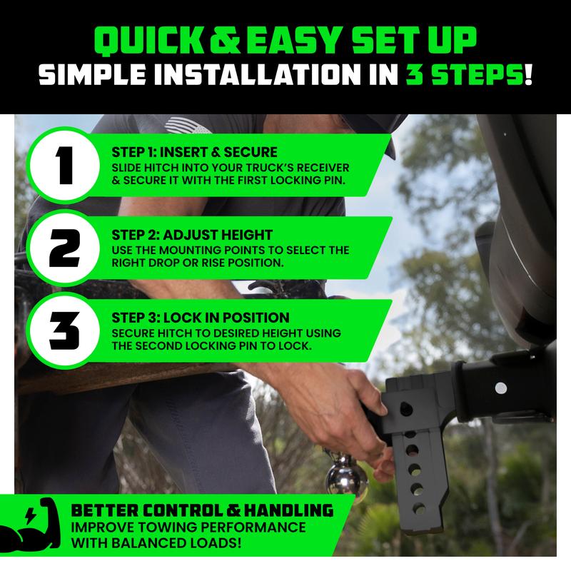 Adjustable Trailer Hitch 2 inch Receiver