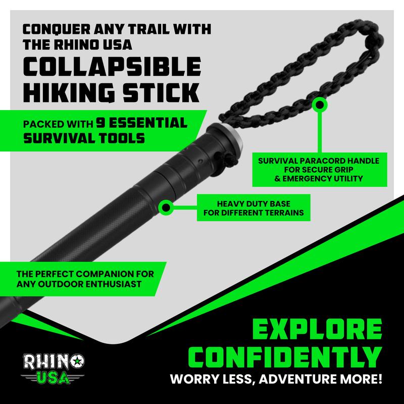 Tactical Hiking Stick — with Integrated Survival Kit