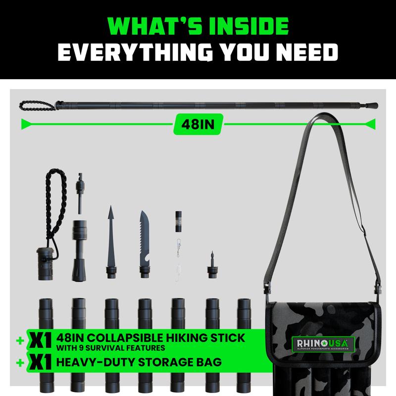 Tactical Hiking Stick — with Integrated Survival Kit