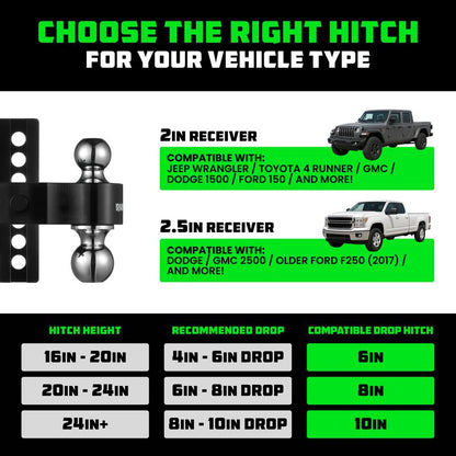 Adjustable Trailer Hitch 2 inch Receiver